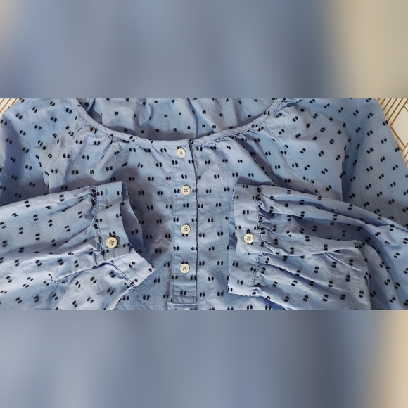 Talbots Swiss Dot Scoop Neck Blouse - Picture 6 of 8